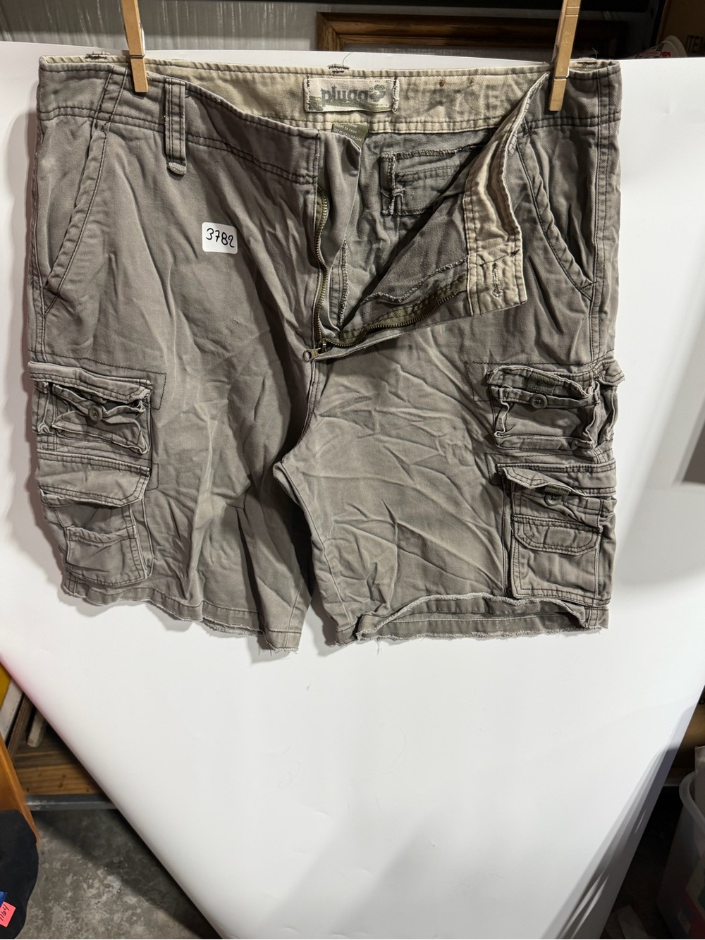 #3782-Plugg Men's Cargo Shorts — Light Taupe